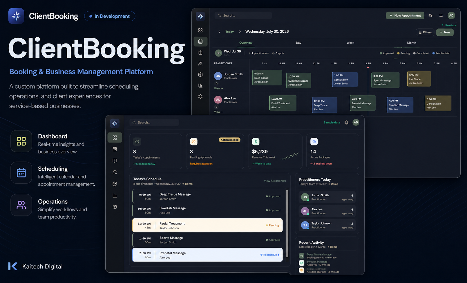ClientBooking platform dashboard